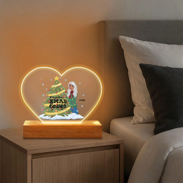 Christmas Lover Personalized Night Light, Cozy Gift For Women And Friends, Holiday Bedroom Decor And Christmas Present
