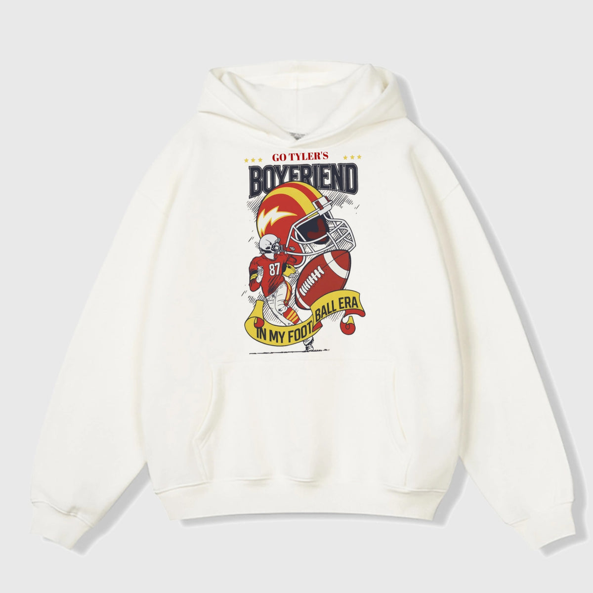 Retro "Go Tyler's Boyfriend / In My Football Era" Hoodie Vintage American Football Gameday Unisex Sweatshirt