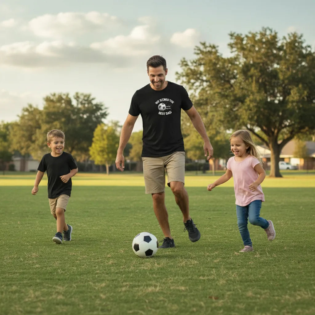 We Scored The Best Dad Papa Soccer Football - Personalized T Shirt