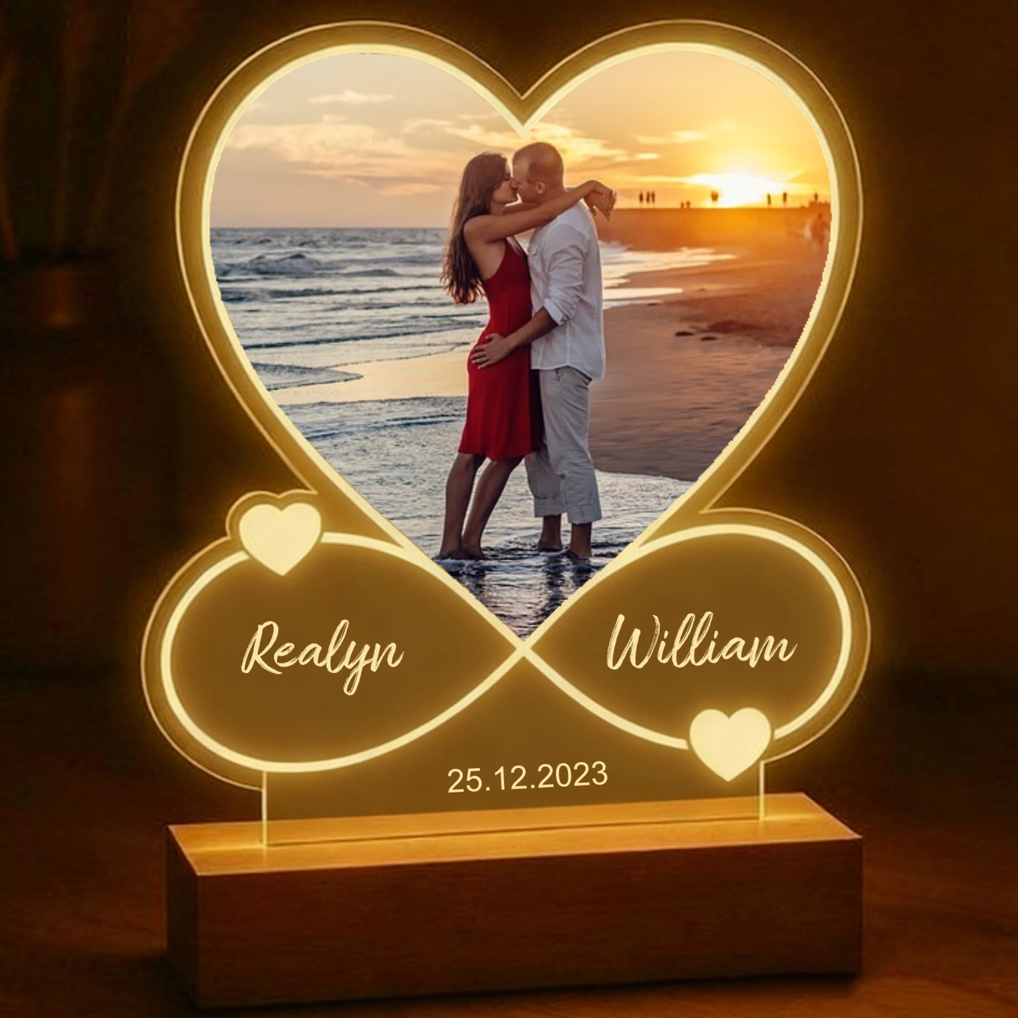 Customize Your Photo with Name & Message -Personalized Night Light Gift for Loved Ones