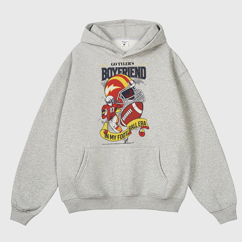 Retro "Go Tyler's Boyfriend / In My Football Era" Hoodie Vintage American Football Gameday Unisex Sweatshirt